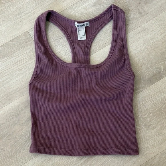 Forever 21 Mauve Ribbed Crop Top - Picture 1 of 2